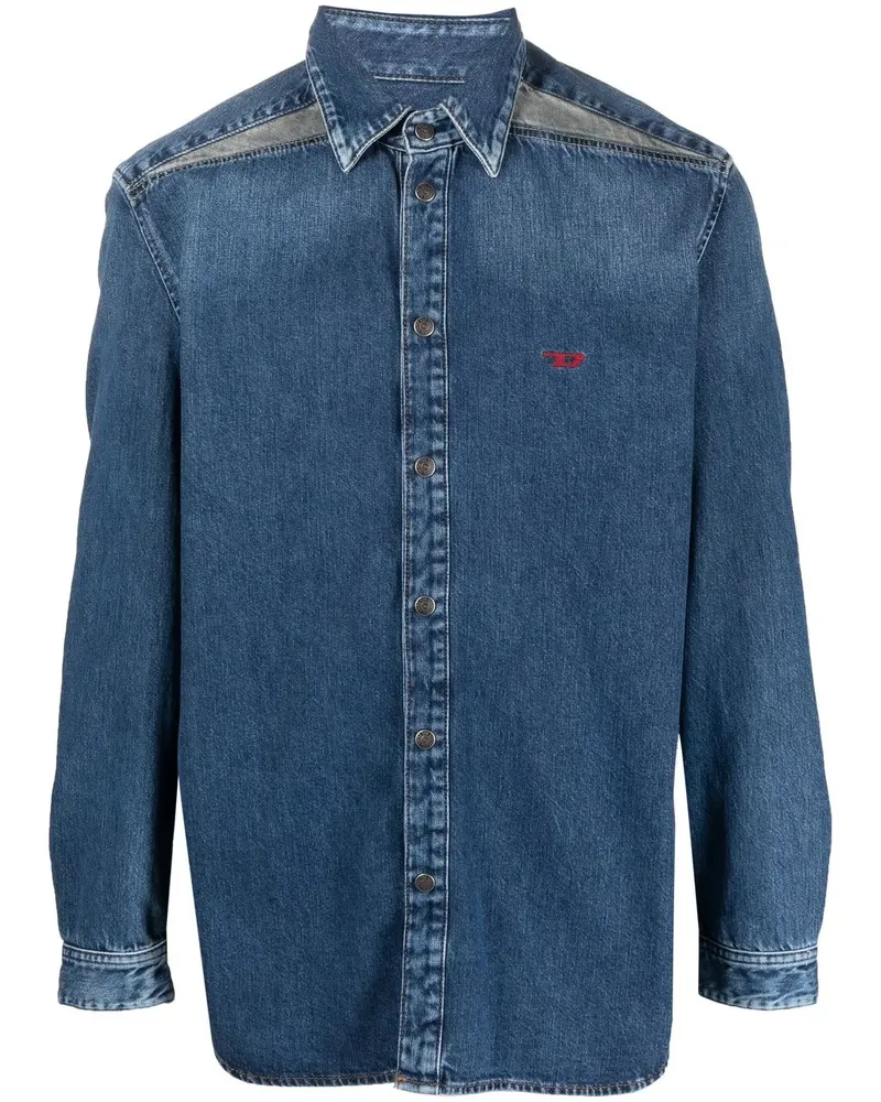 Diesel Jeanshemd mit Logo-Stickerei - Blau Blau