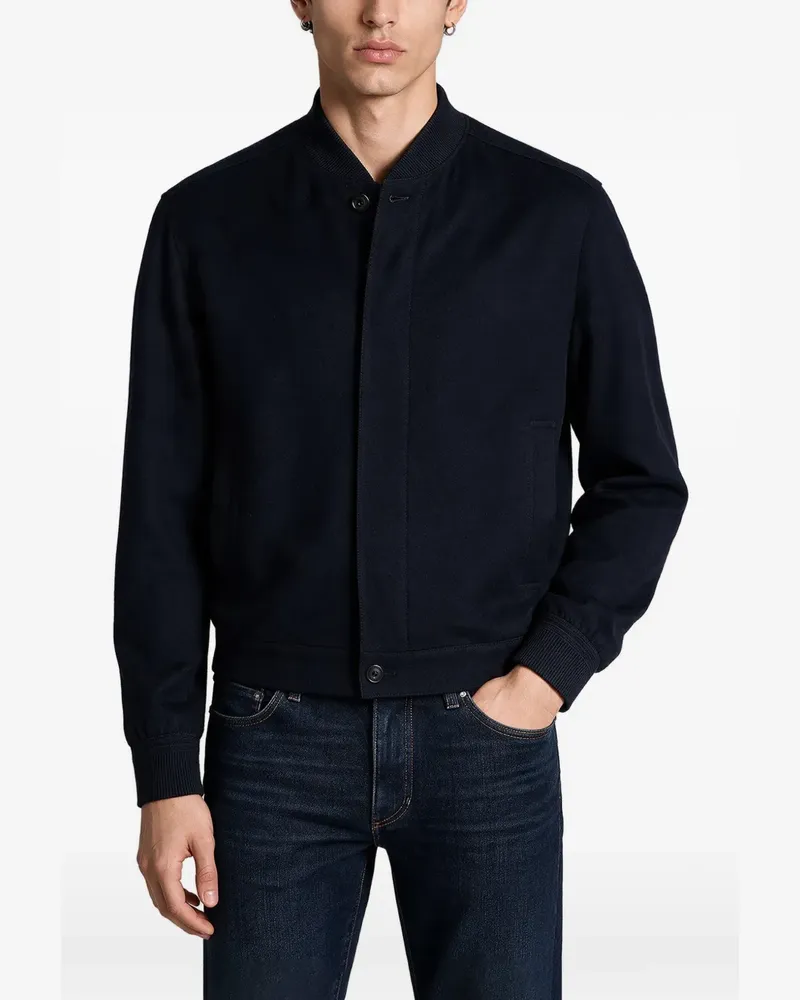 Ermenegildo Zegna ribbed-trim bomber jacket - Blau Blau