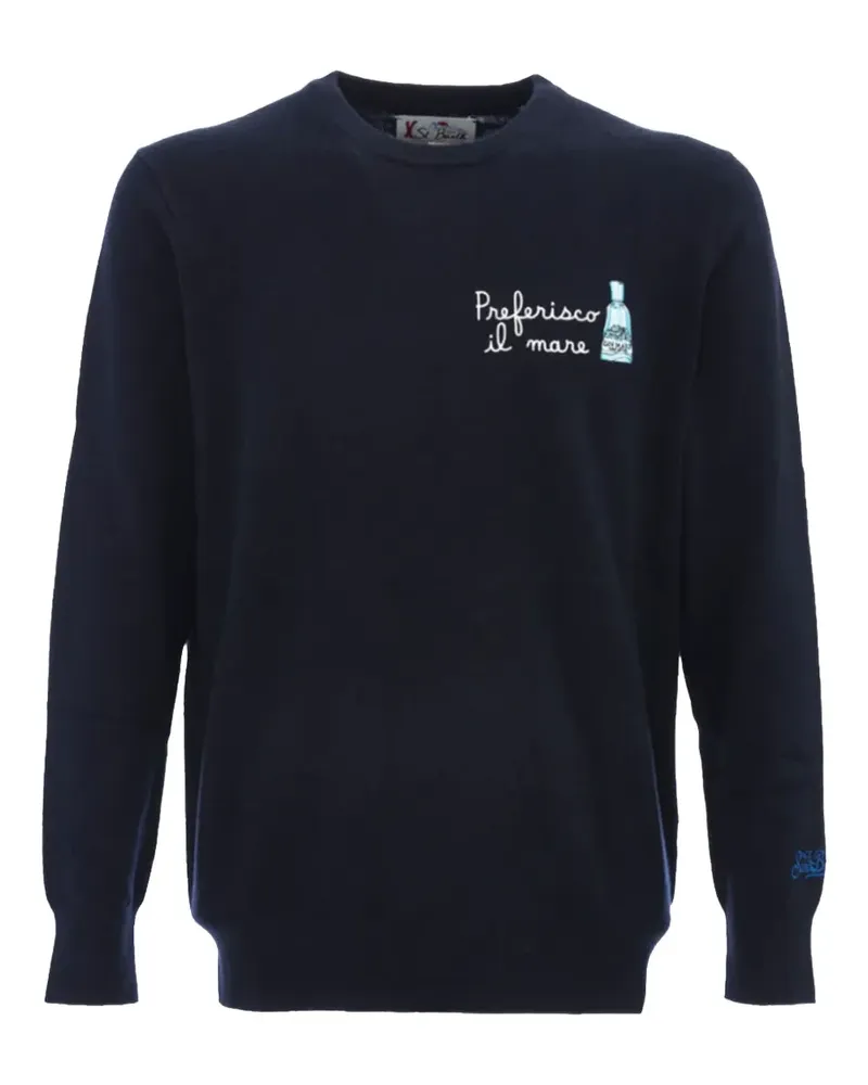 MC2 Saint Barth Pullover mit Flaschen-Stickerei - Blau Blau