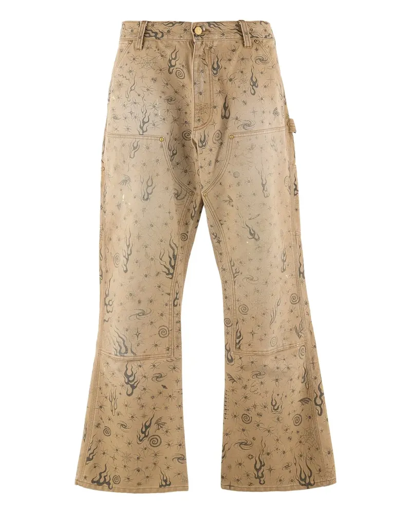 SAINT MXXXXXX Hose mit grafischem Print - Nude Nude