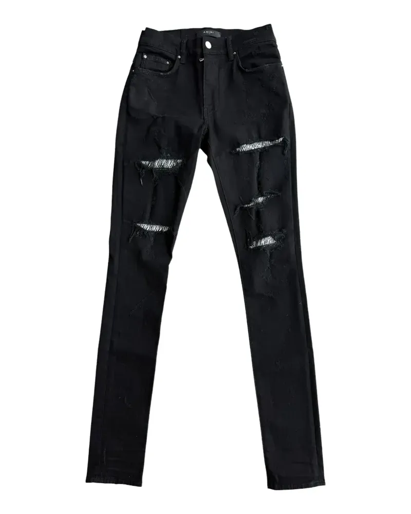 Amiri zebra-patch crystal-embellished jeans - Schwarz Schwarz
