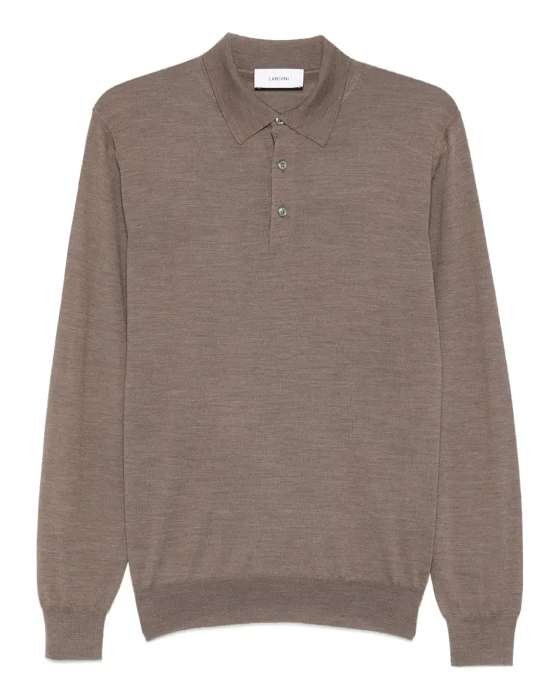 LARDINI Langärmeliges Poloshirt - Braun Braun