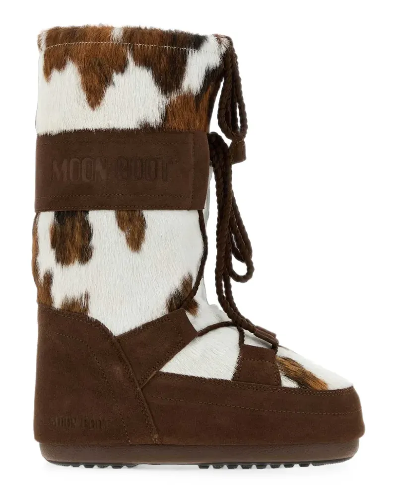 Moon Boot Icon cow-print snow boots - Weiß Weiß