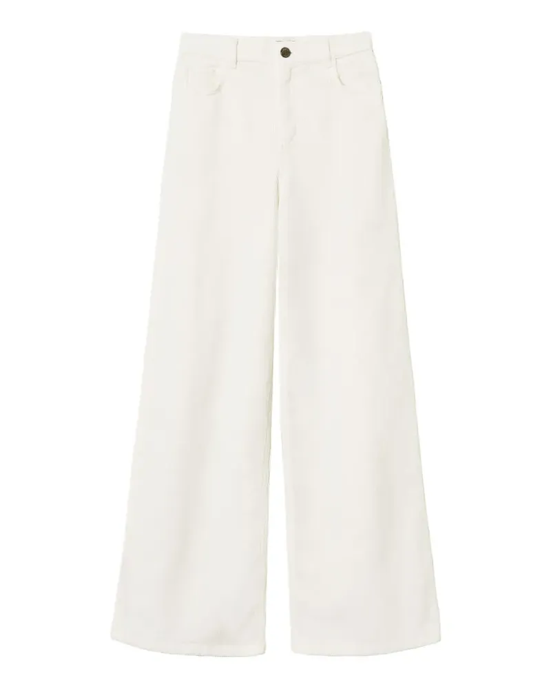 Twin-Set Cordhose mit weitem Bein - Weiß Weiß