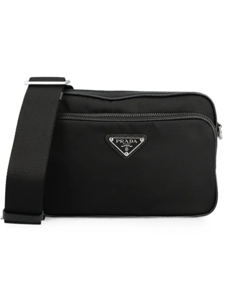 Prada Re-Nylon logo-plaque shoulder bag - Schwarz Schwarz