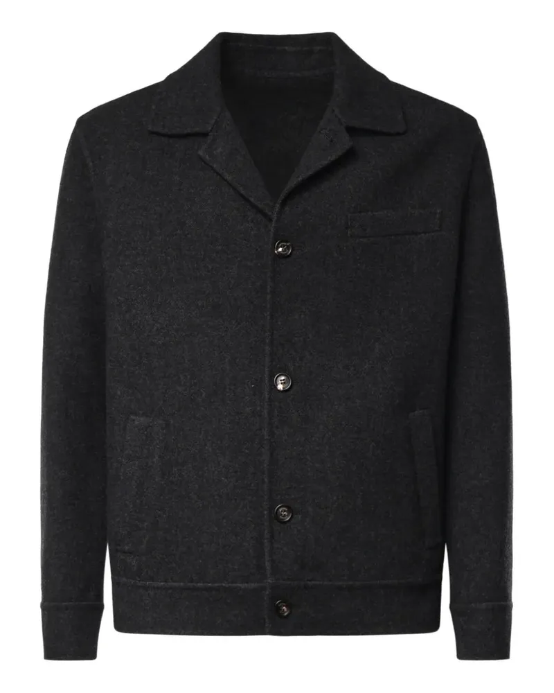 Eleventy Hemdjacke mit Knopfleiste - Grau Grau