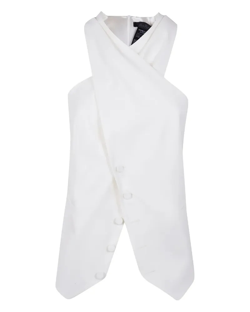 Max Mara cross-neck button top - Weiß Weiß