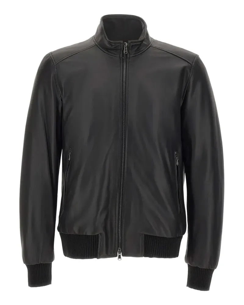 BARBA Dakota leather jacket - Schwarz Schwarz
