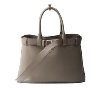 Großer Tote Bag mit Schnalle - Grau