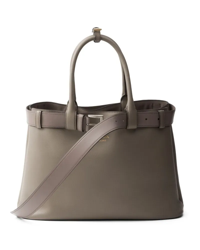 Prada Großer Tote Bag mit Schnalle - Grau Grau