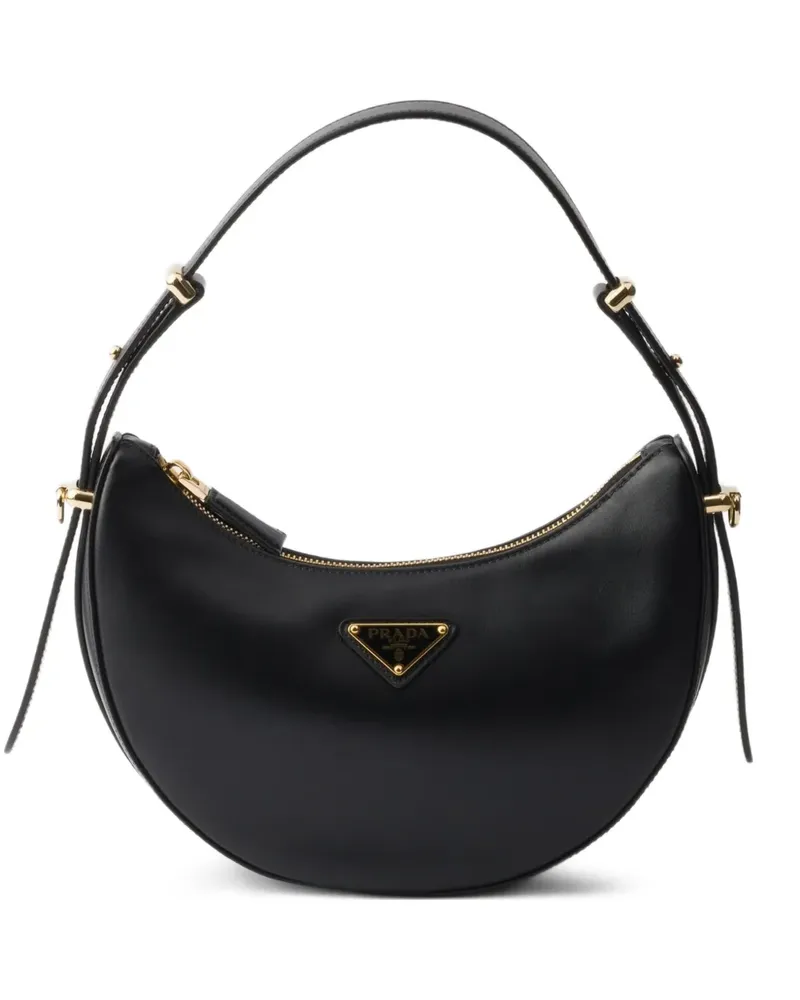 Prada mini Arqué leather shoulder bag - Schwarz Schwarz