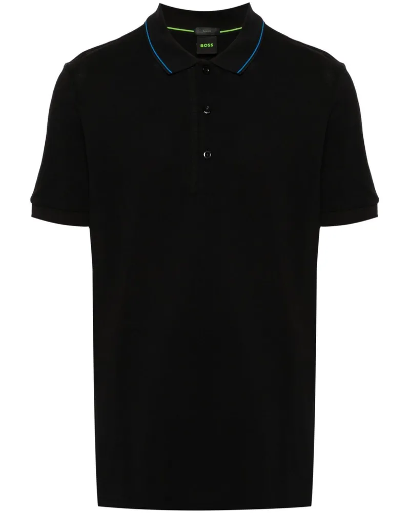 HUGO BOSS Poloshirt mit Logo-Stickerei - Schwarz Schwarz