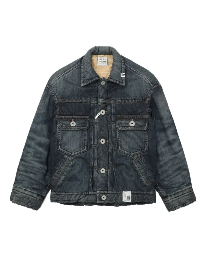 MIHARAYASUHIRO button-fastening padded denim jacket - Blau Blau