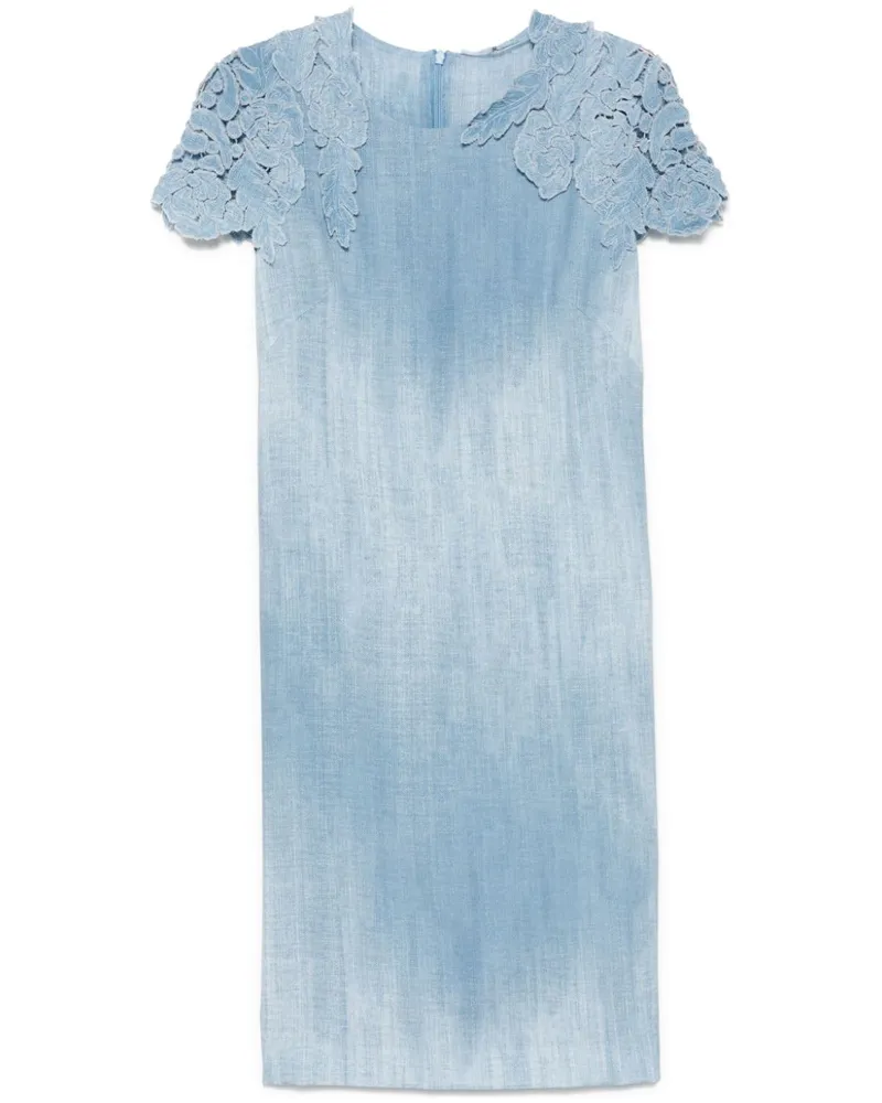 Ermanno Scervino Midikleid mit Denim-Print - Blau Blau