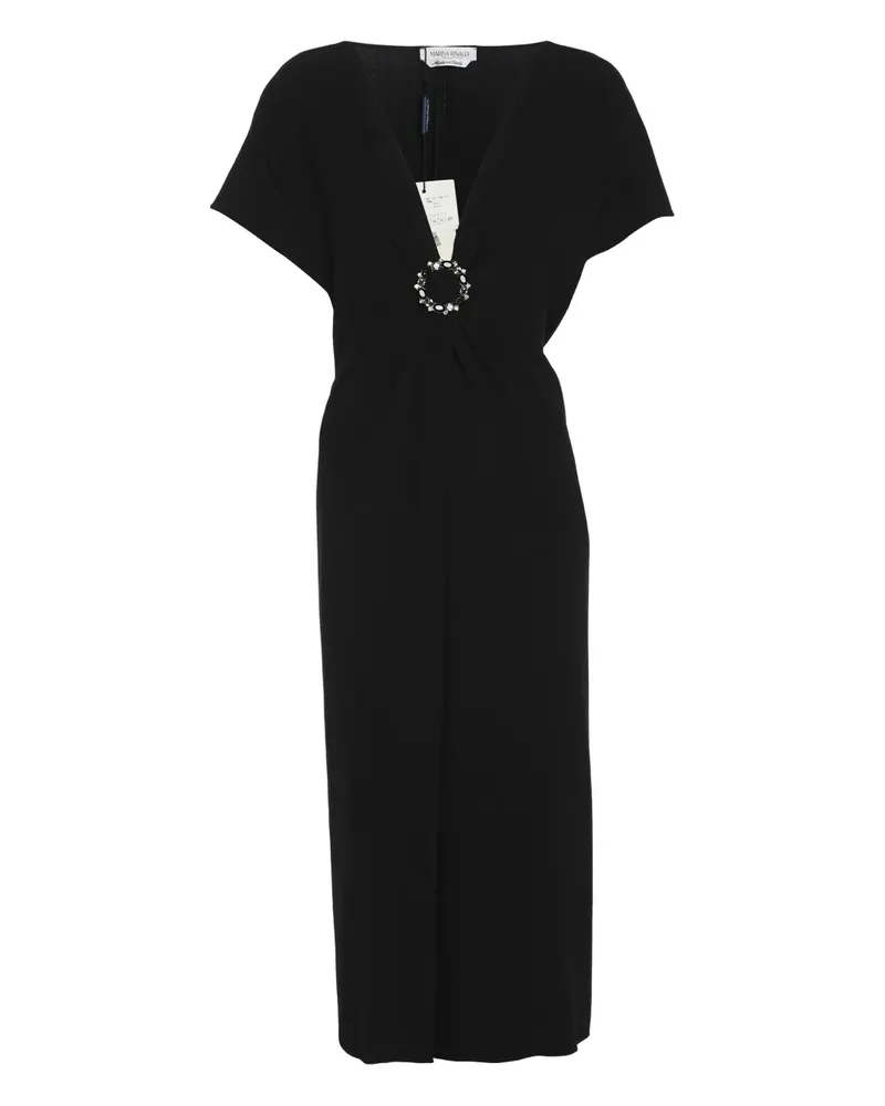 Marina Rinaldi Midikleid mit kurzen Ärmeln - Schwarz Schwarz