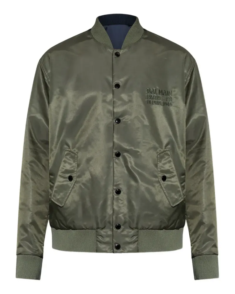 Balmain logo-embroidered reversible jacket - Grün Grün