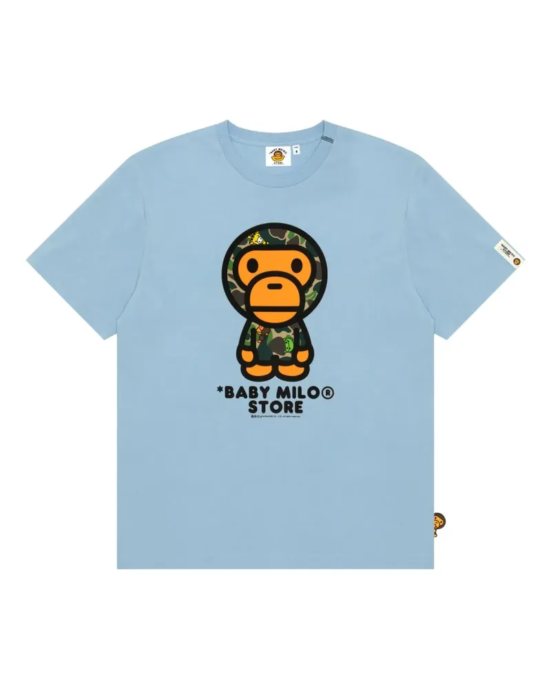 BAPE T-Shirt mit Camouflage-Print - Blau Blau