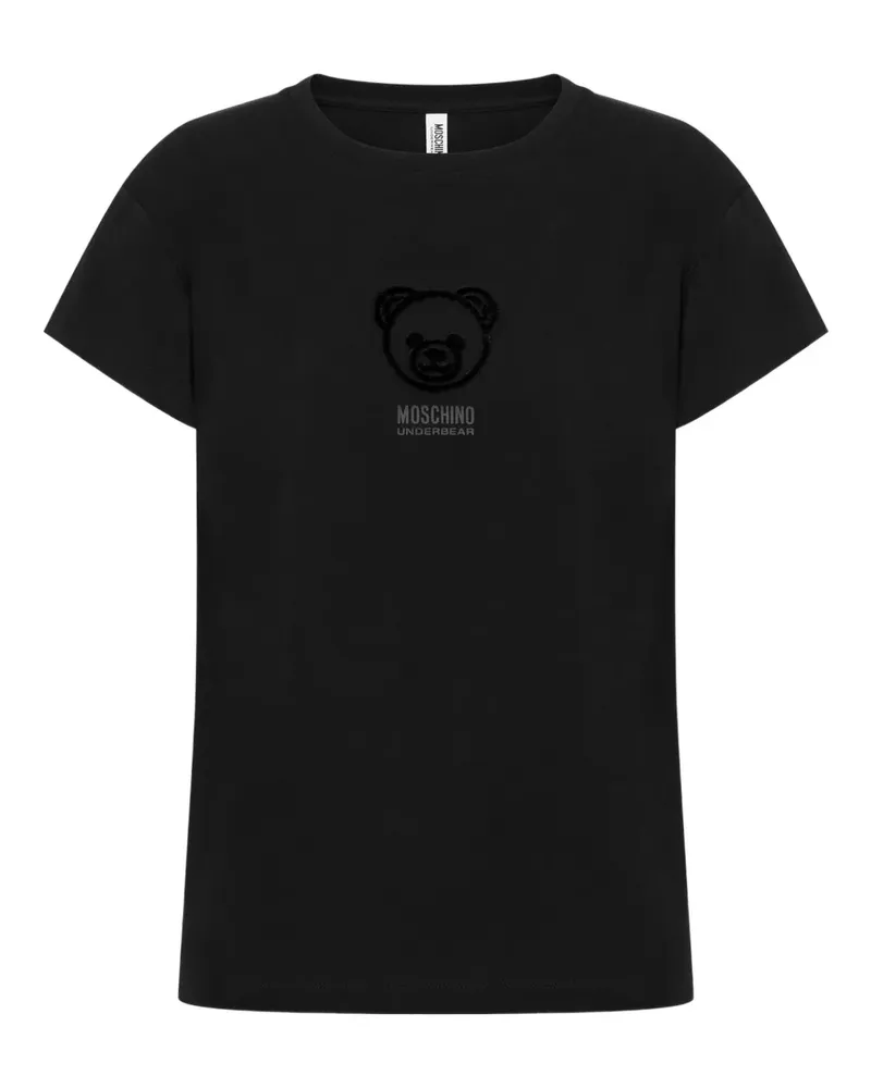 Moschino T-Shirt mit Teddy-Prägung - Schwarz Schwarz