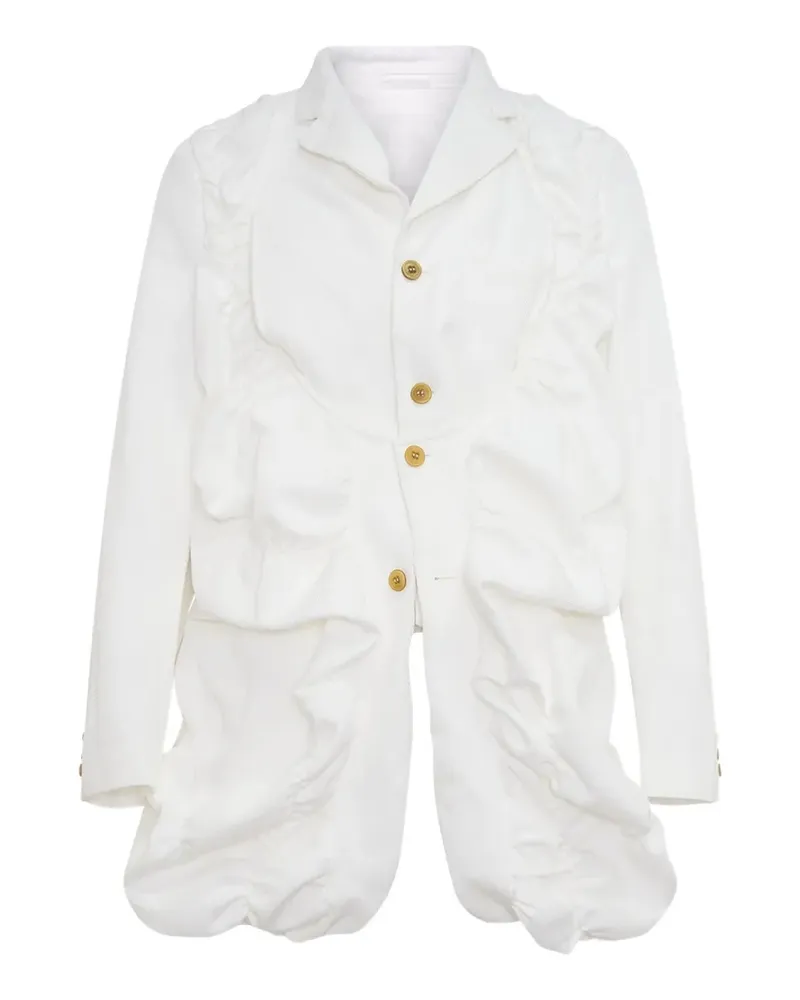 Comme des Garçons ruffled gathered blazer - Weiß Weiß