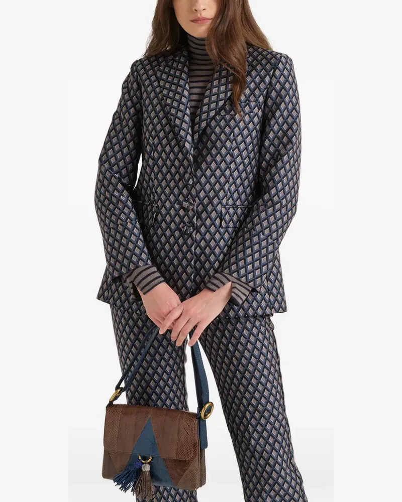 Maliparmi geometric jacquard blazer - Blau Blau