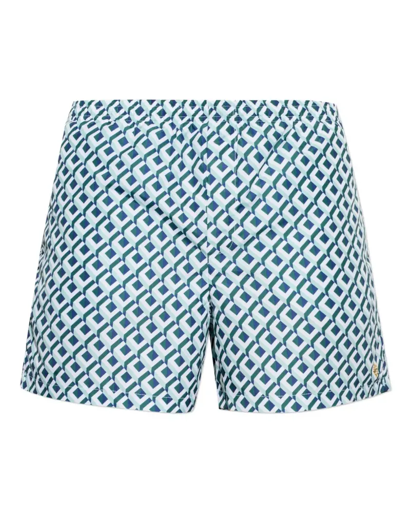 Casablanca Paris cubist CC monogram swim shorts - Weiß Weiß