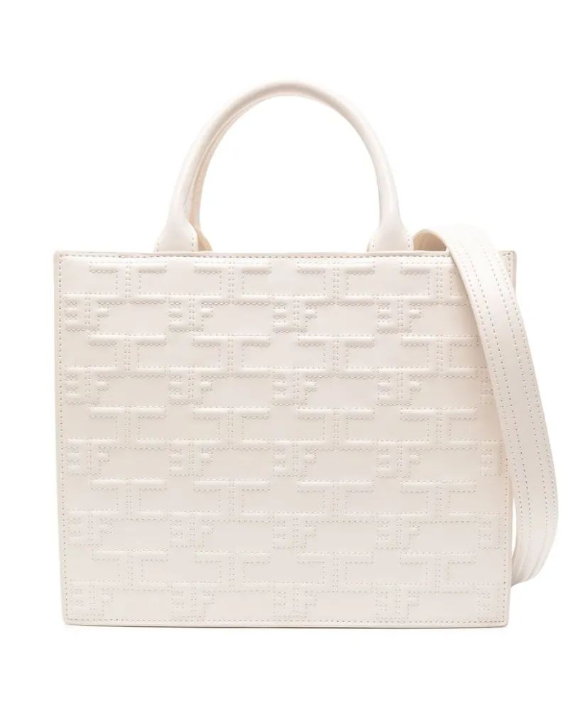 Elisabetta Franchi Shopper mit Monogramm - Weiß Weiß