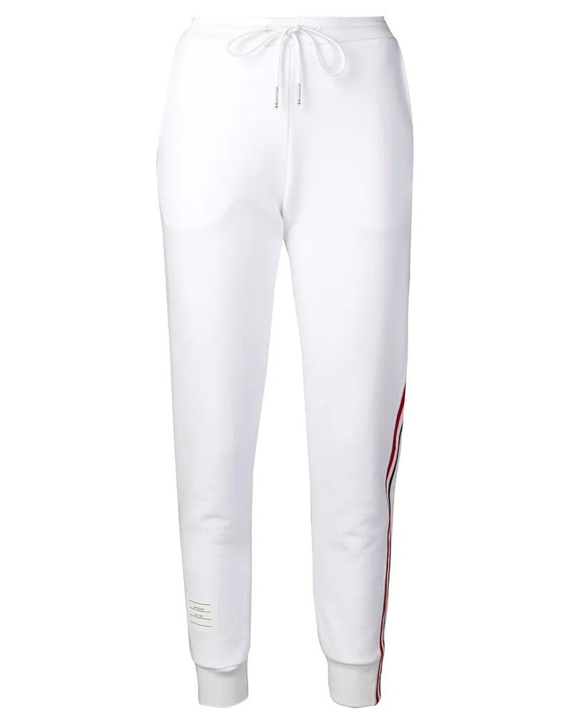 Thom Browne Jogginghose mit Logo-Streifen - Weiß Weiß