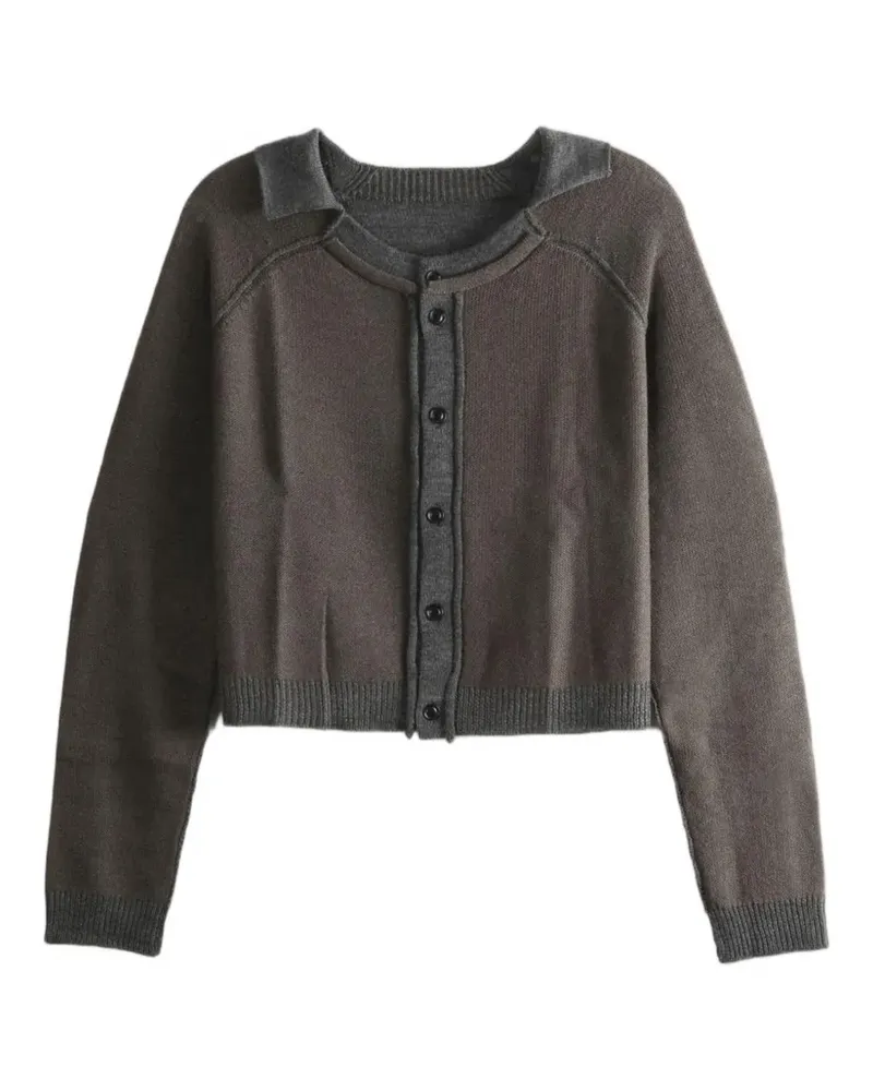 Yohji Yamamoto Cardigan im Layering-Look - Braun Braun