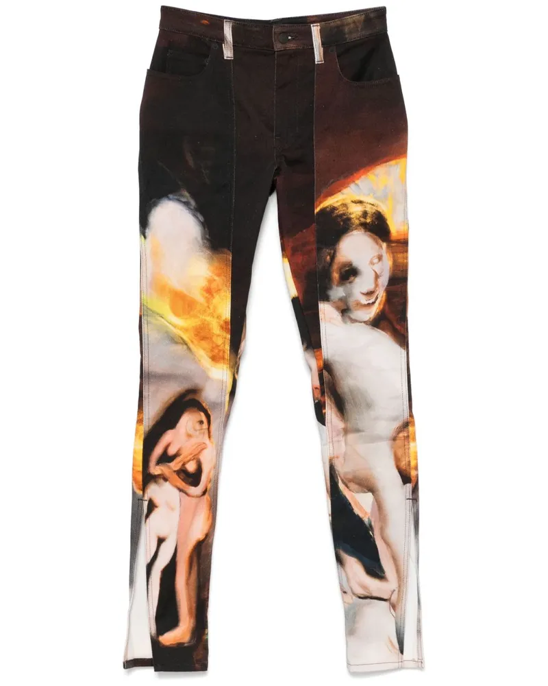 Thierry Mugler x Ambera Wellmann Hose mit Sonnenuntergang-Print - Braun Braun