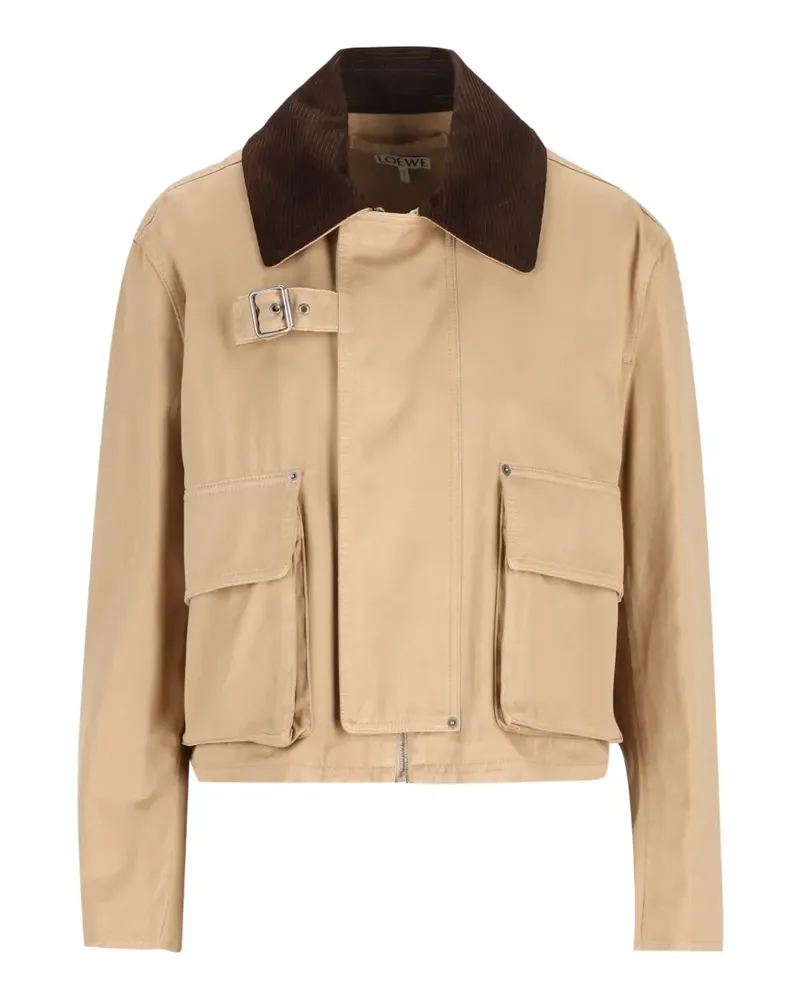 Loewe Jacke mit Cordkragen und Schnallenverschluss - Nude Nude