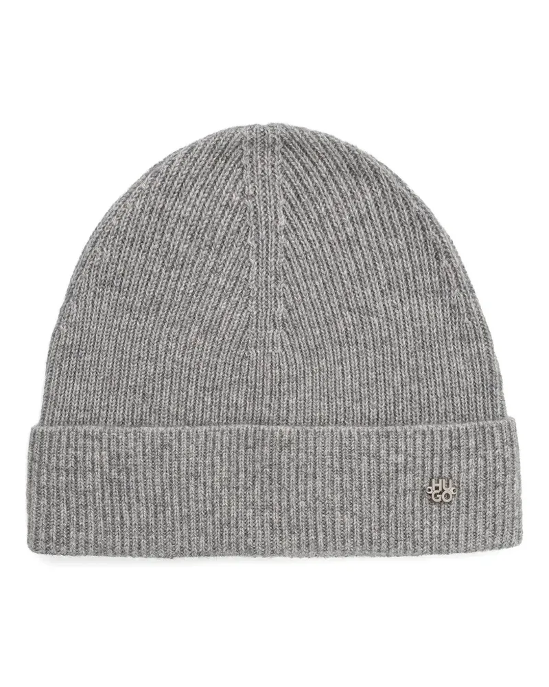 HUGO BOSS logo-detail beanie - Grau Grau