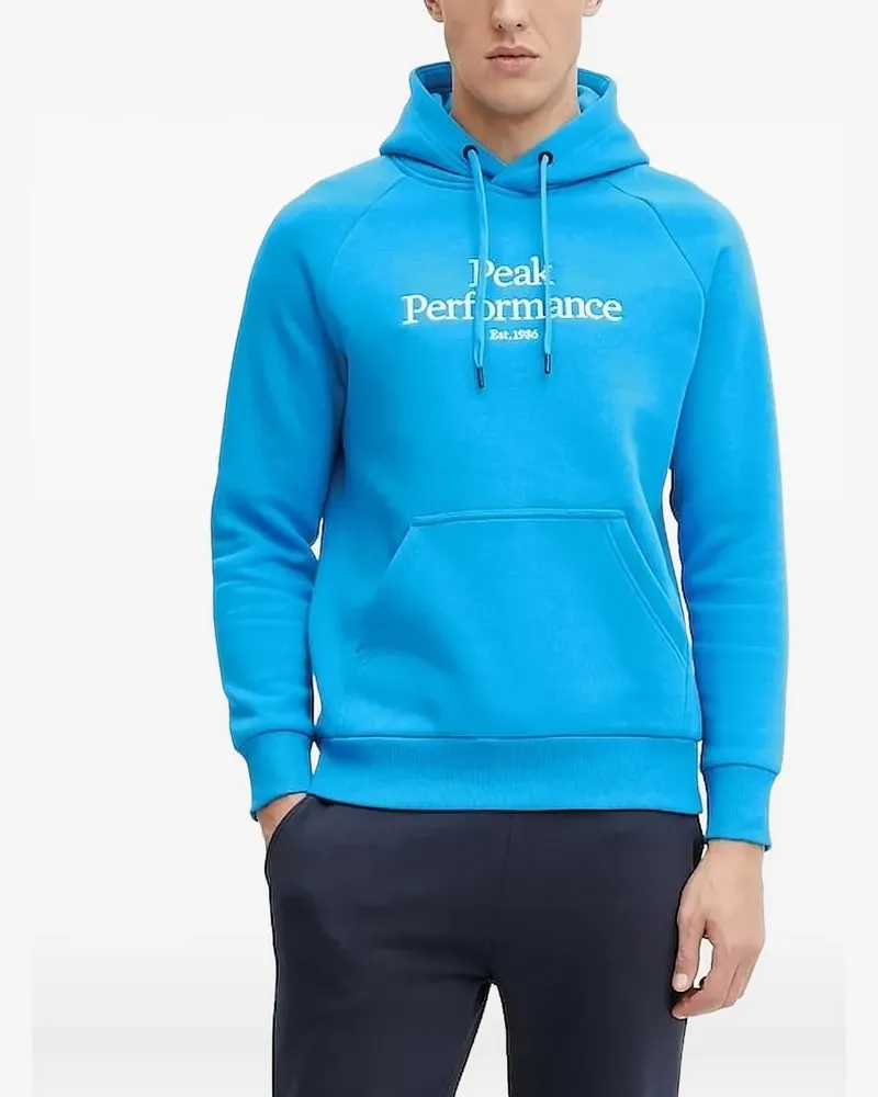 Peak Performance Hoodie mit Logo-Stickerei - Blau Blau