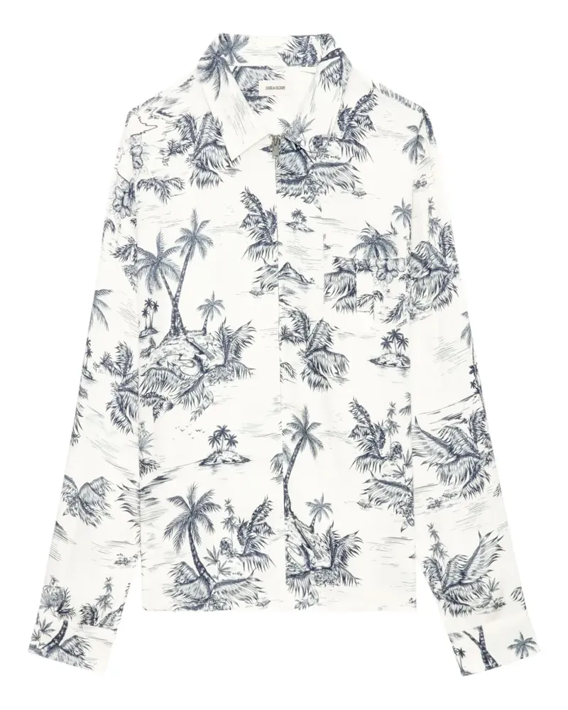 Zadig & Voltaire Hemd mit Palmen-Print - Weiß Weiß