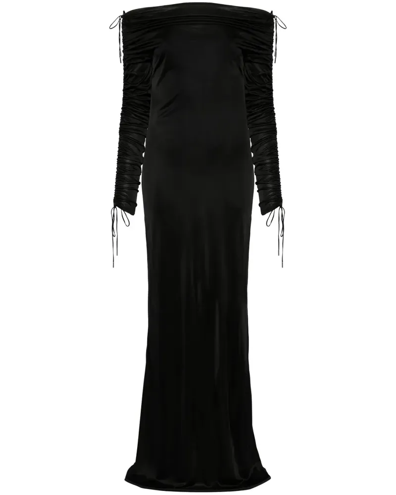 ATLEIN Schulterfreies Abendkleid - Schwarz Schwarz