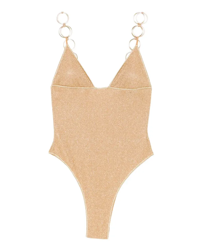 Oséree Lumiere ring triangle swimsuit - Gold Gold