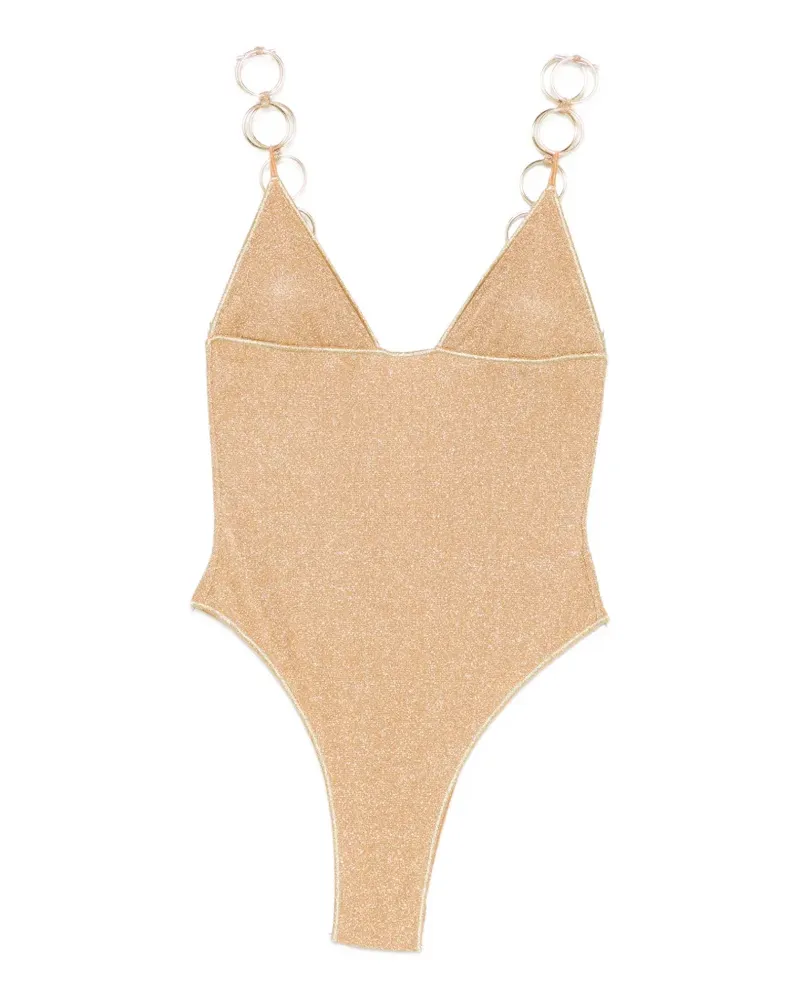 Oséree Lumiere ring triangle swimsuit - Gold Gold