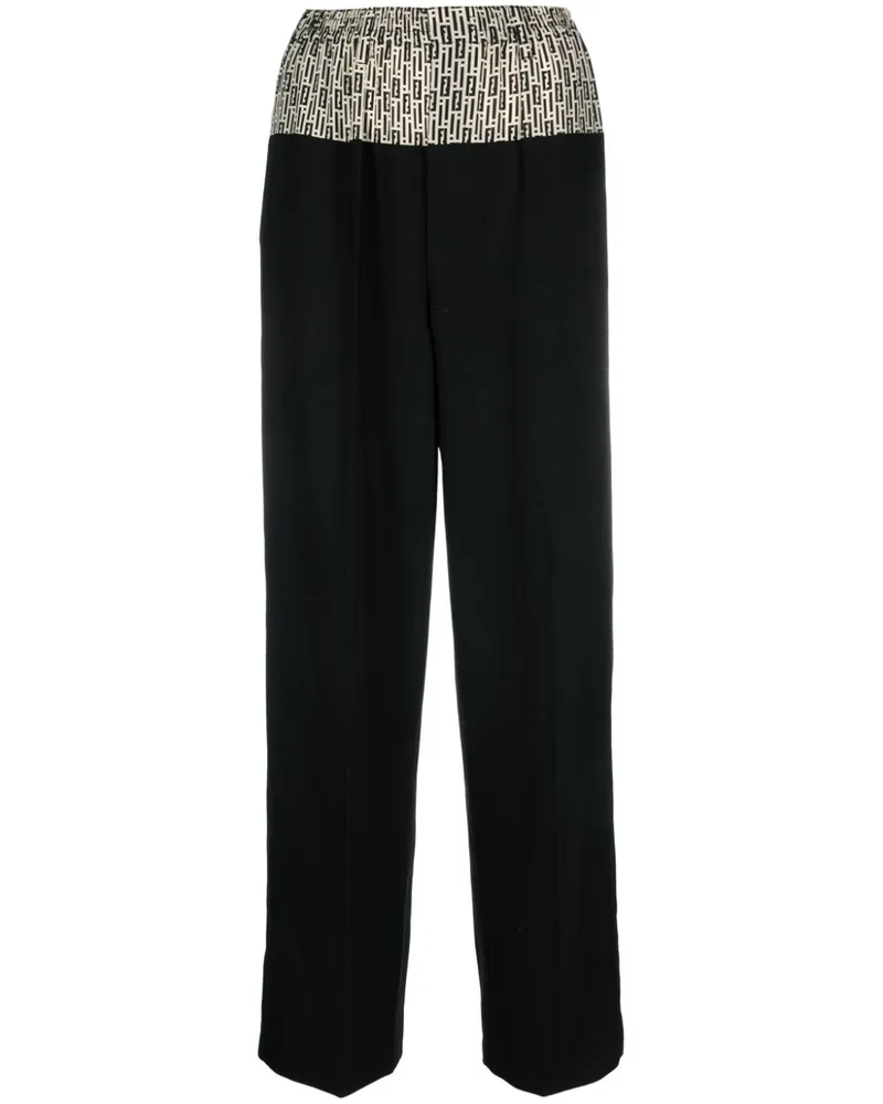 Fendi Hose mit Logo-Print - Schwarz Schwarz