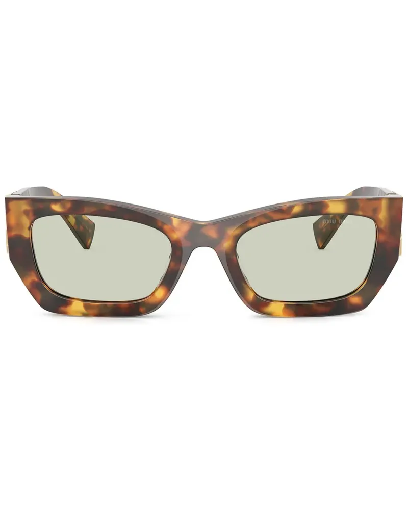 Miu Miu Sonnenbrille mit Logo - Braun Braun