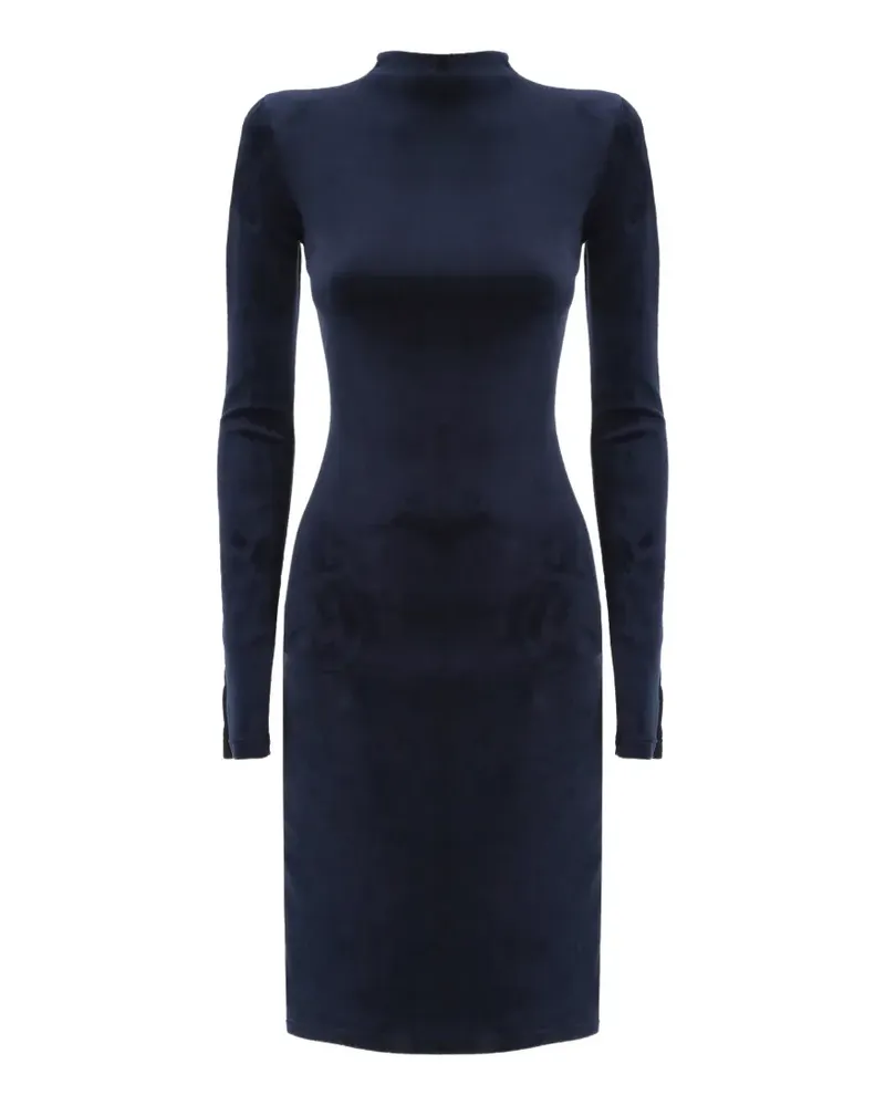 Maison Margiela velvet-effect long-sleeve midi dress - Blau Blau