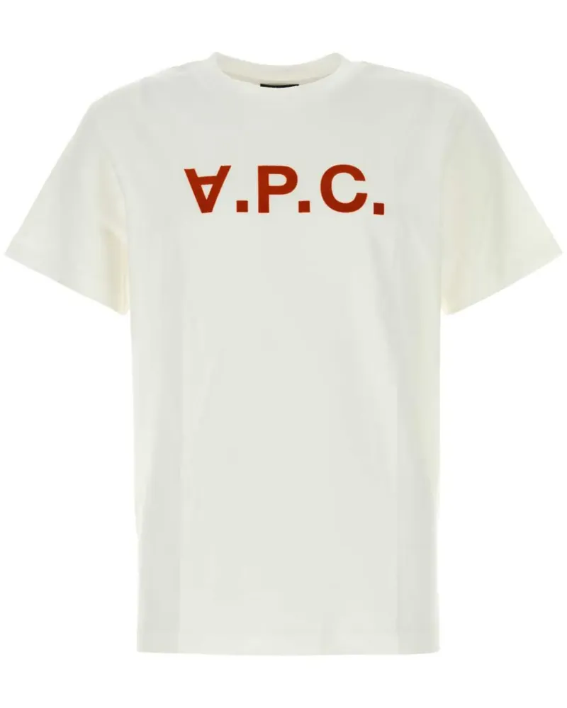 A.P.C. T-Shirt mit Logo-Print - Weiß Weiß