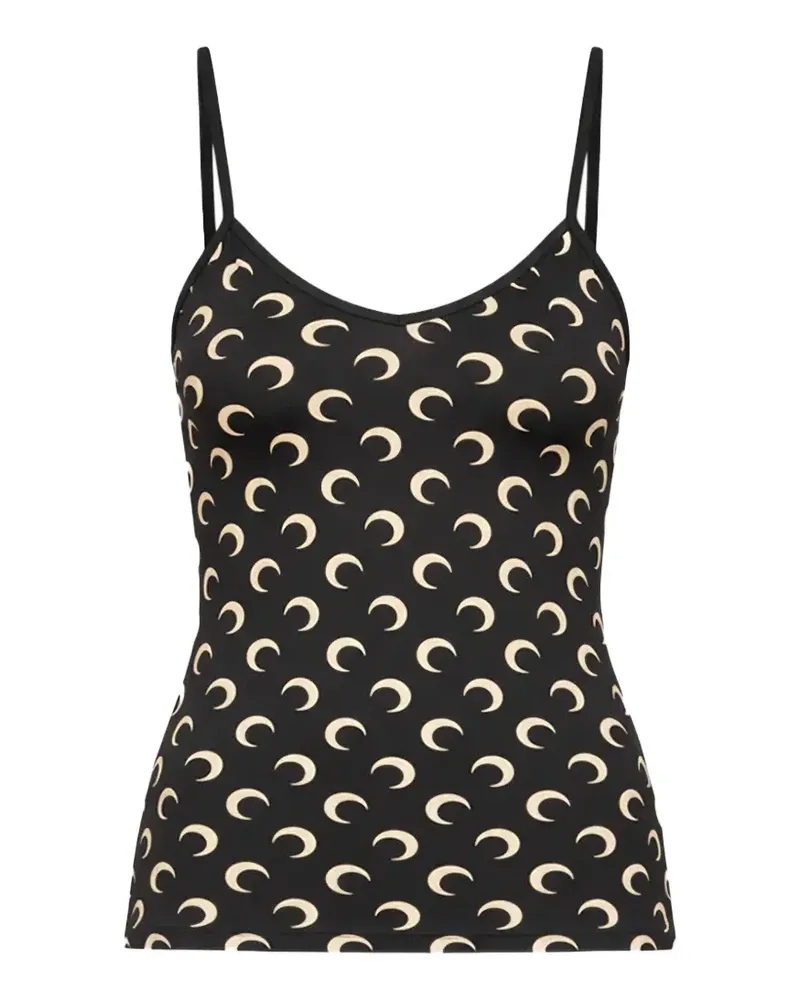 Marine Serre Moon-print tank top - Schwarz Schwarz