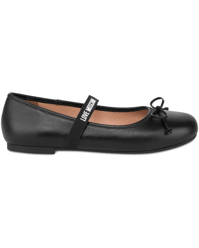 Moschino Ballerinas mit Riemen - Schwarz Schwarz