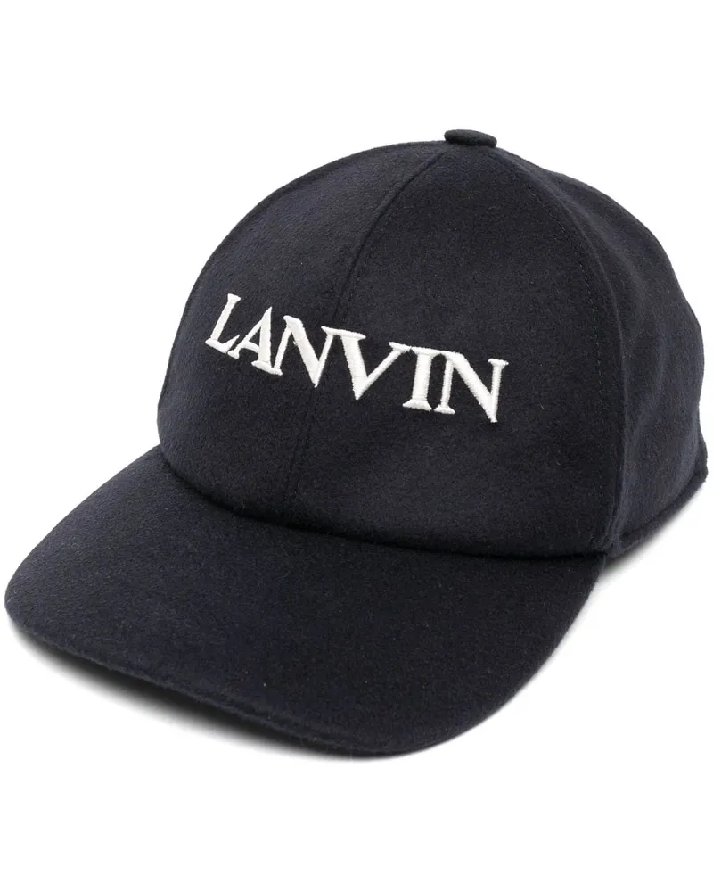 Lanvin Baseballkappe mit Logo-Stickerei Blau