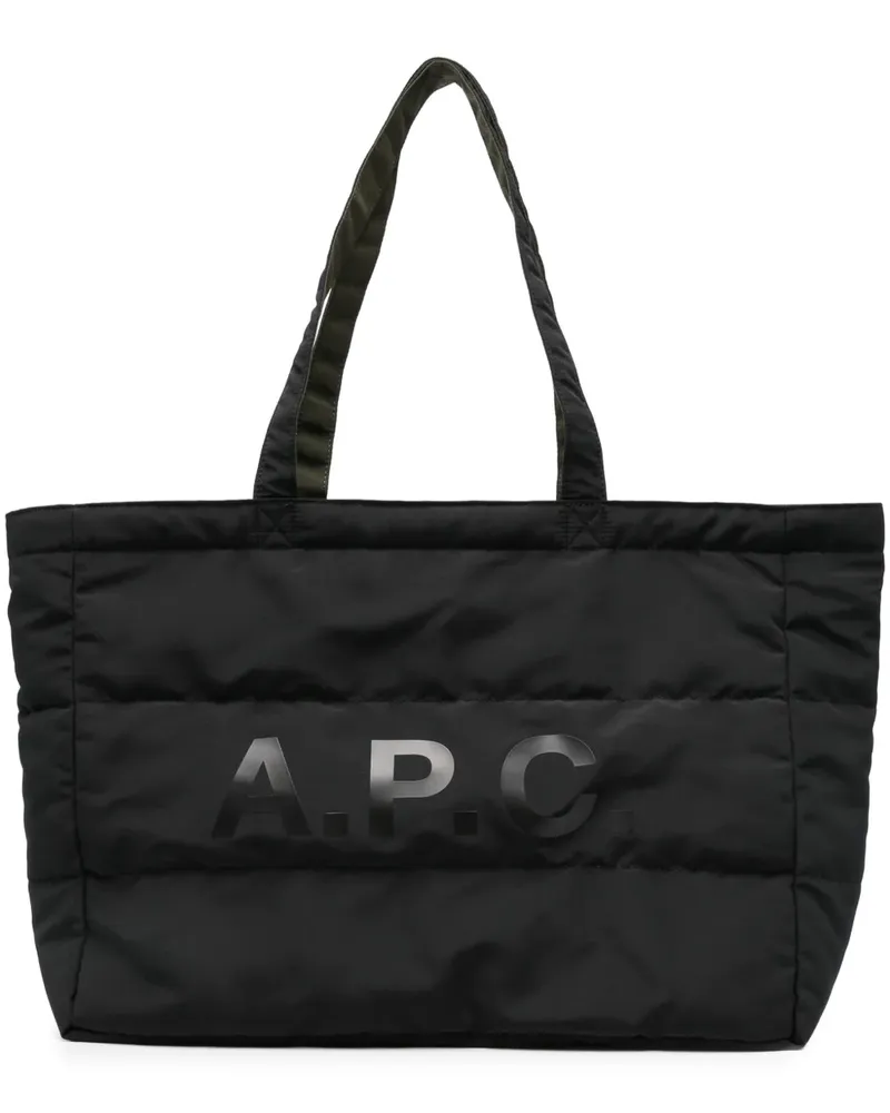 A.P.C. Gesteppte Tote Bag mit Logo-Print - Schwarz Schwarz