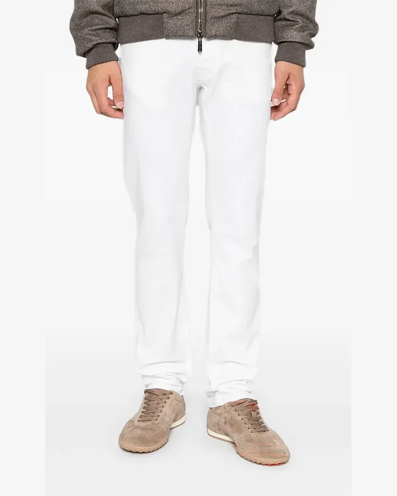 Jacob Cohën logo-patch straight-leg jeans - Weiß Weiß
