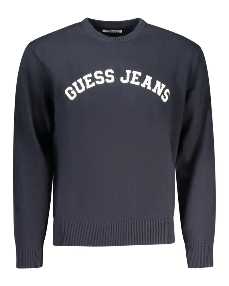 Guess logo-print cotton sweater - Blau Blau