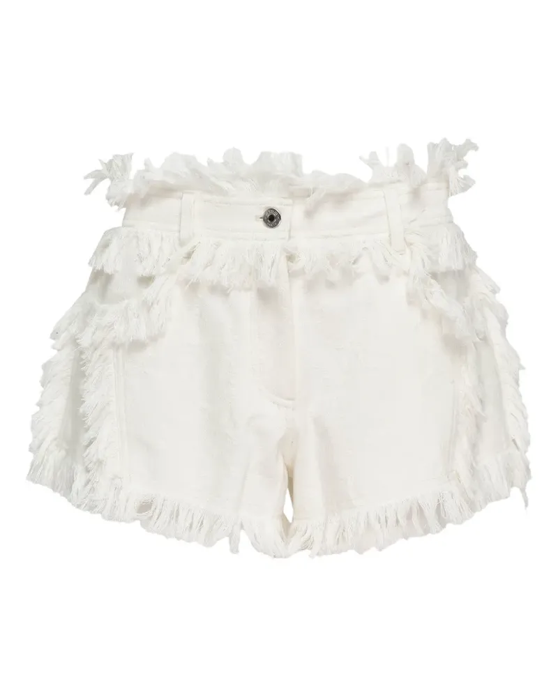 MSGM fringe-trimmed shorts - Weiß Weiß