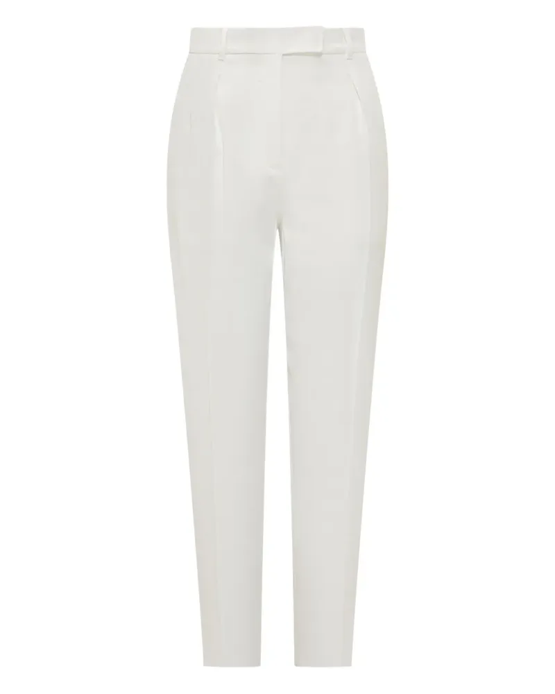 Max Mara Plissierte Tapered-Hose - Weiß Weiß