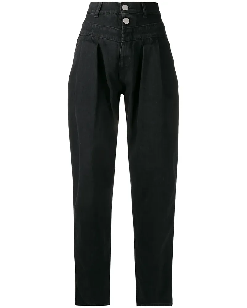 Alberta Ferretti Taillenhohe Tapered-Jeans - Schwarz Schwarz