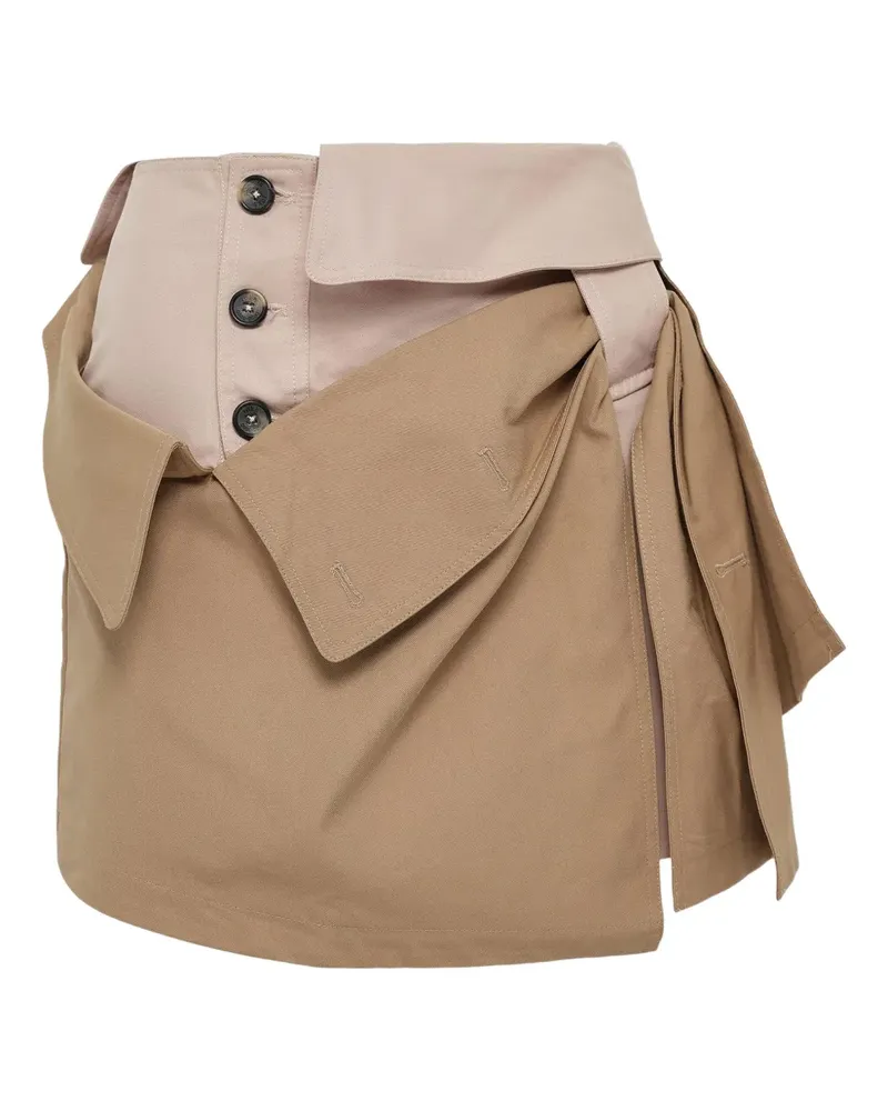 Rokh button trench element mini skirt - Braun Braun